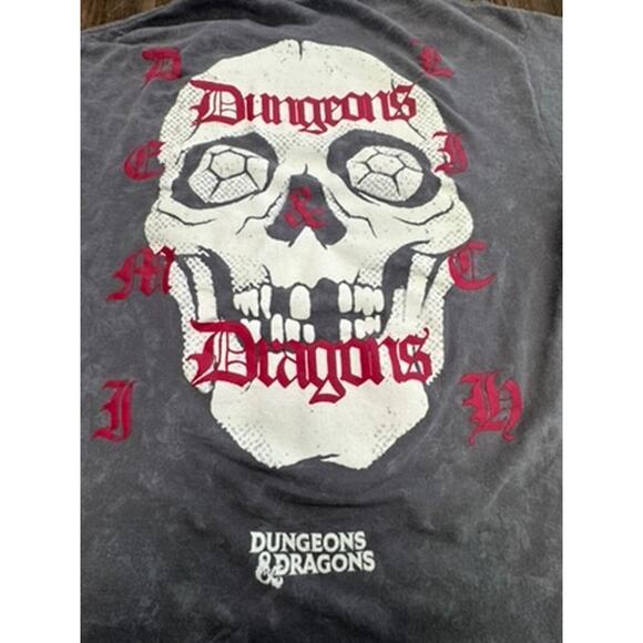 "DUNGEONS & DRAGONS" MAJOR FLAWS!! Acid Wash SZ XL Skull Goth Grunge Skater - Picture 2 of 8